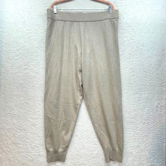 Banana Republic Pants Womens Large Beige Cashmere Jogger BR Standard Pull On - Picture 1 of 14